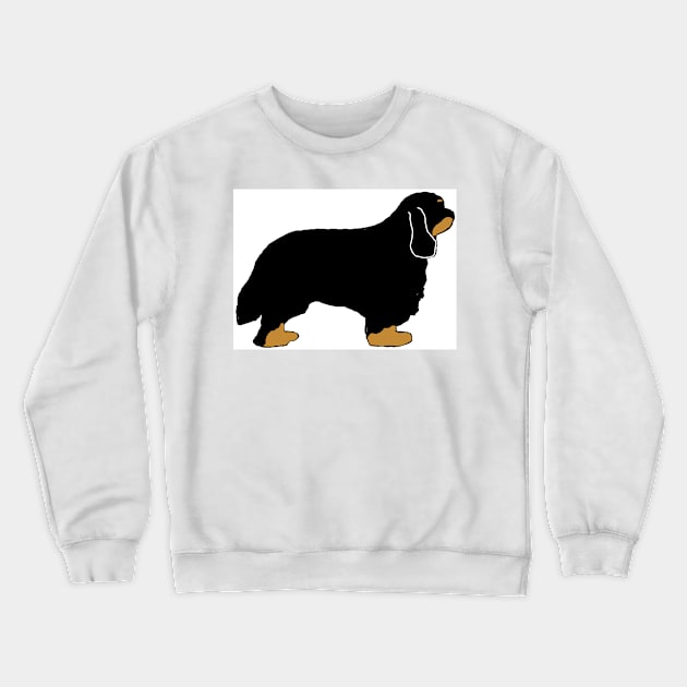 cavalier king charles spaniel black and tan silhouette Crewneck Sweatshirt by Wanderingangel